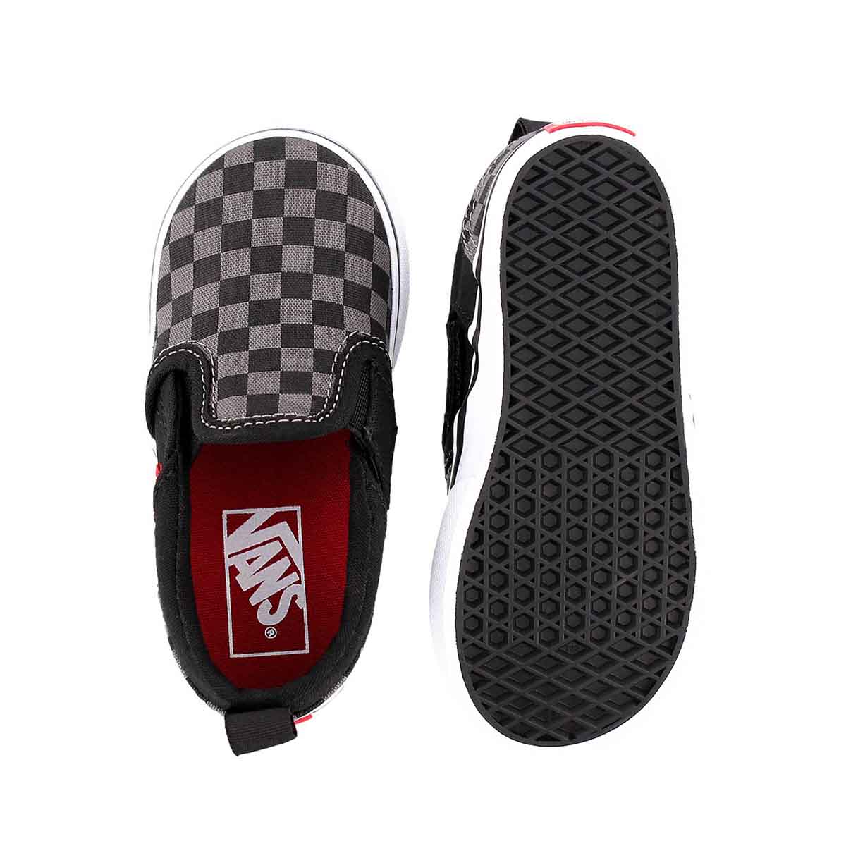 Infs-b Asher blk checkered slipon snkr
