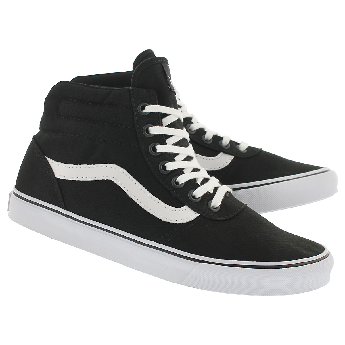 Lds Milton Hi blk/wht lace up sneaker