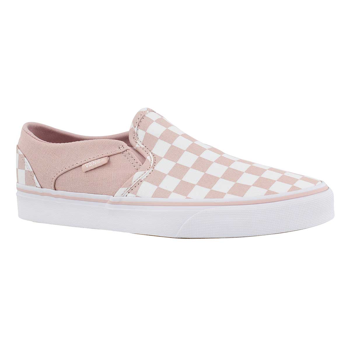 pink checkered vans womens