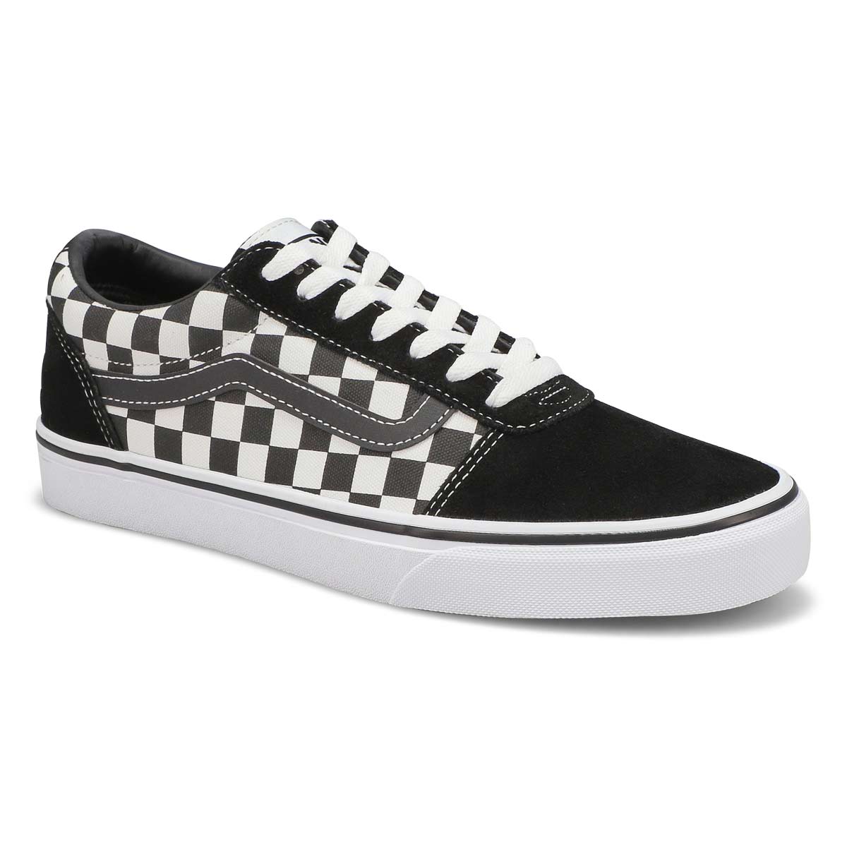 checkered tie up vans