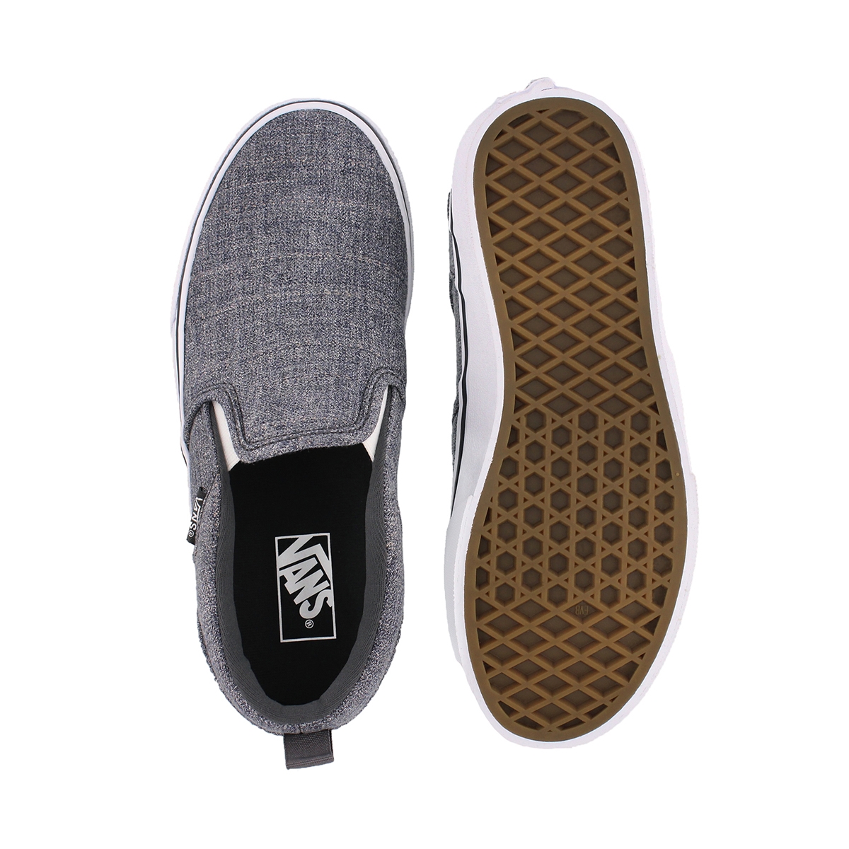 Vans' Boys' Asher Checkered Slip On Sneaker