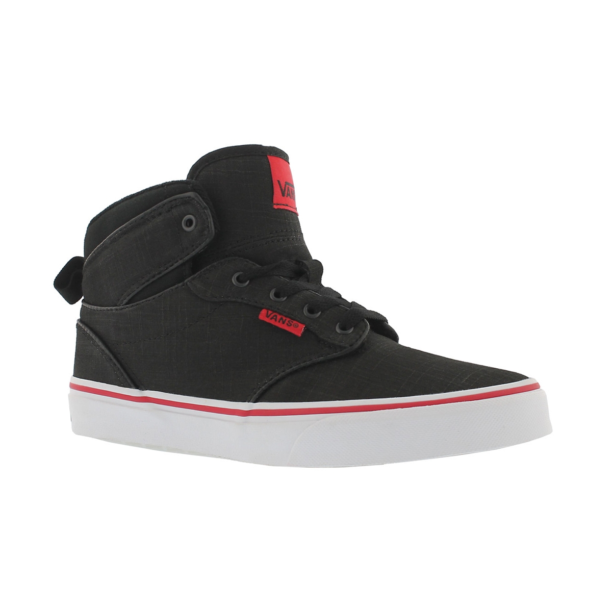 Boys' ATWOOD HI black/red lace up sneaker