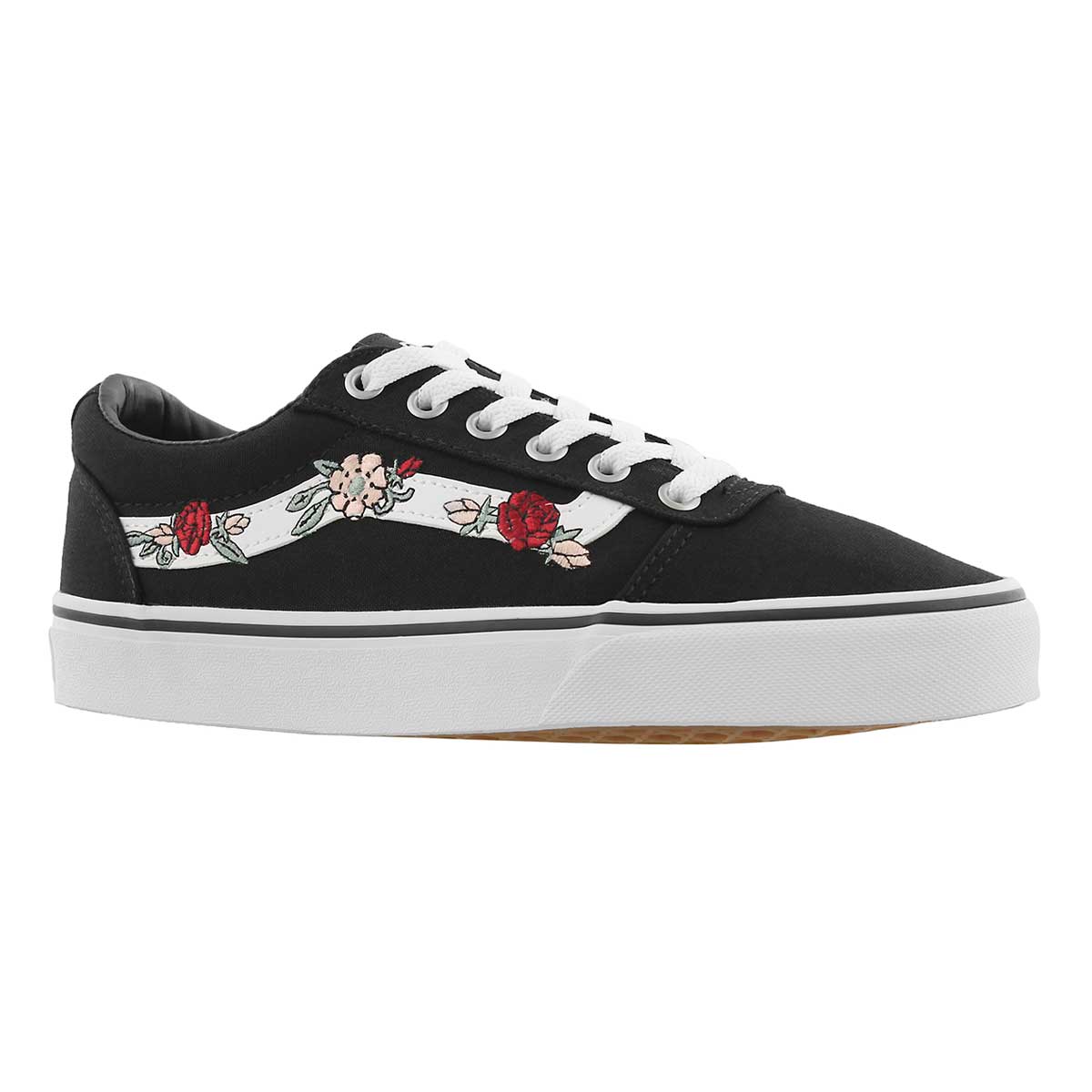 Lds Ward blk floral lace up snkr