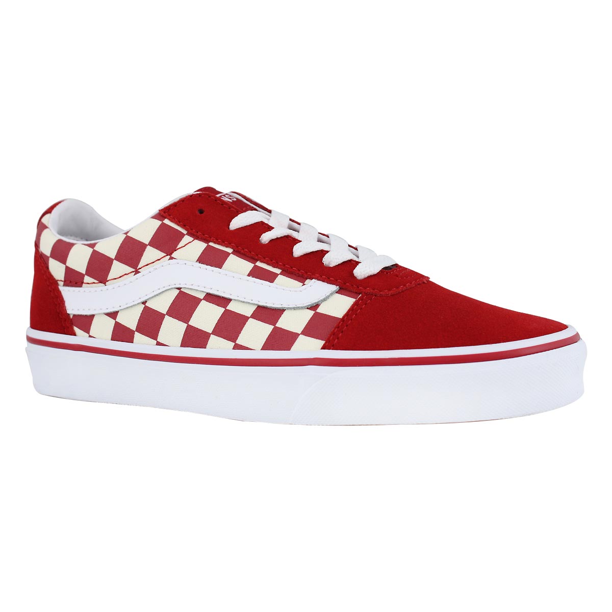 Lds Ward-Checker red/wht lace up snkr