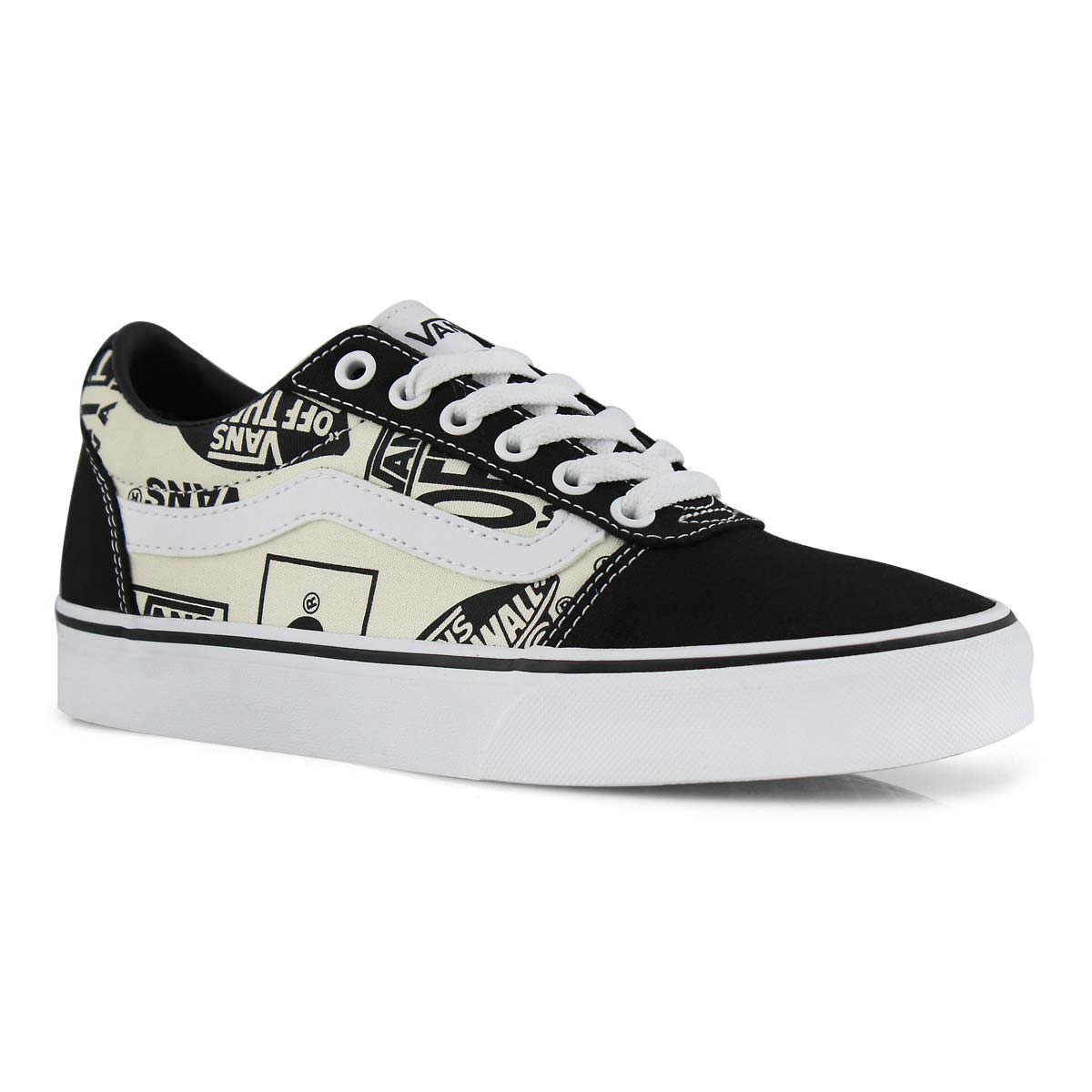 Lds Ward blk/wt mix logo lace up snkr