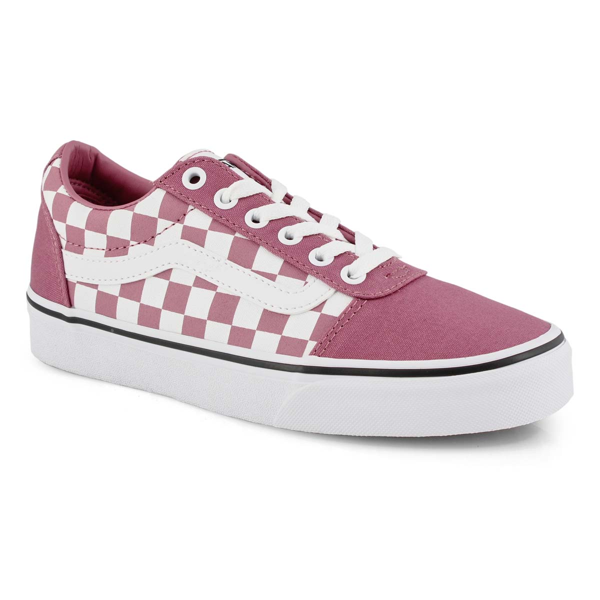 lace up vans checkered