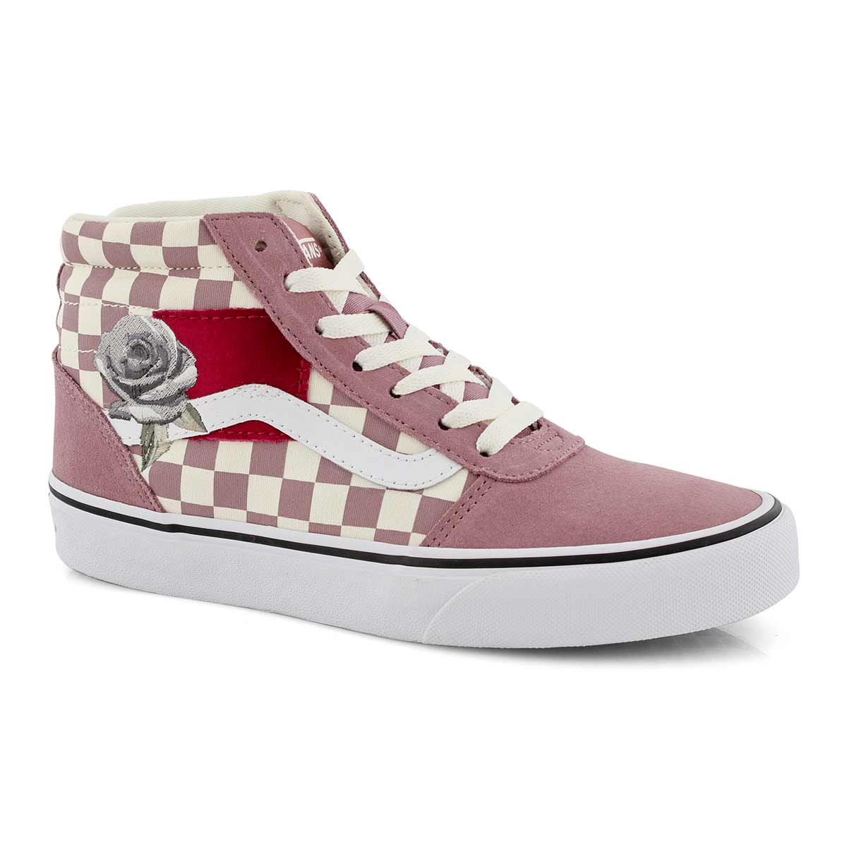 checkered rose vans