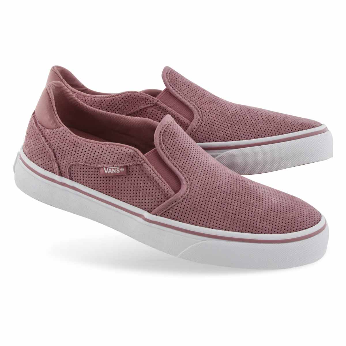 vans asher women's perforated slip on shoes