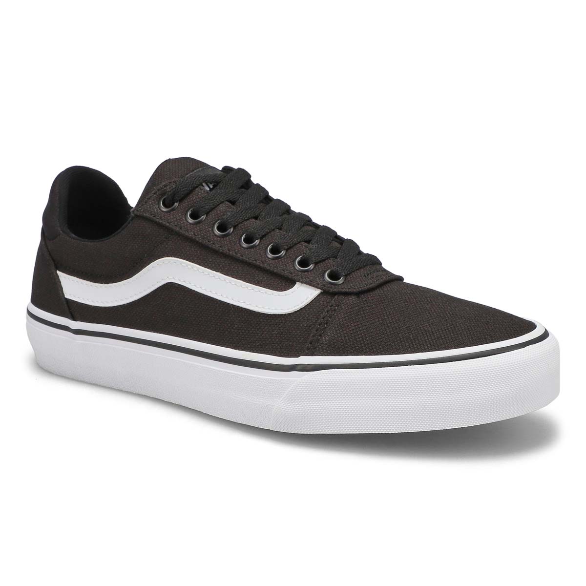 black and white vans with black laces