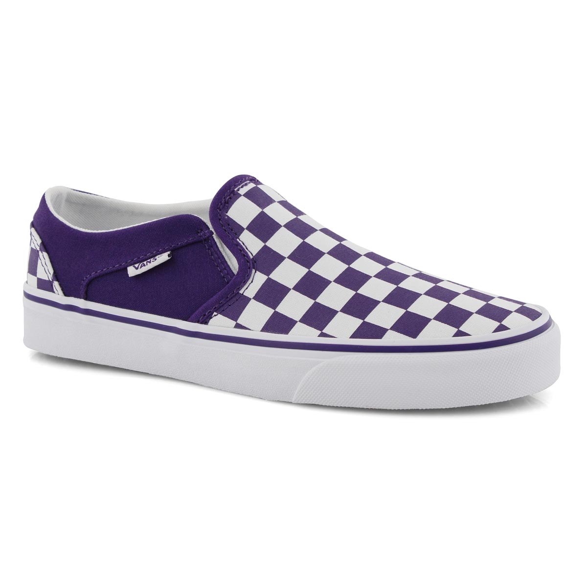 dark purple checkered vans