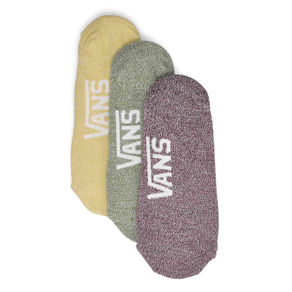 Womens Classic Marled Canoodle Ankle Socks 3 Pack - Green
