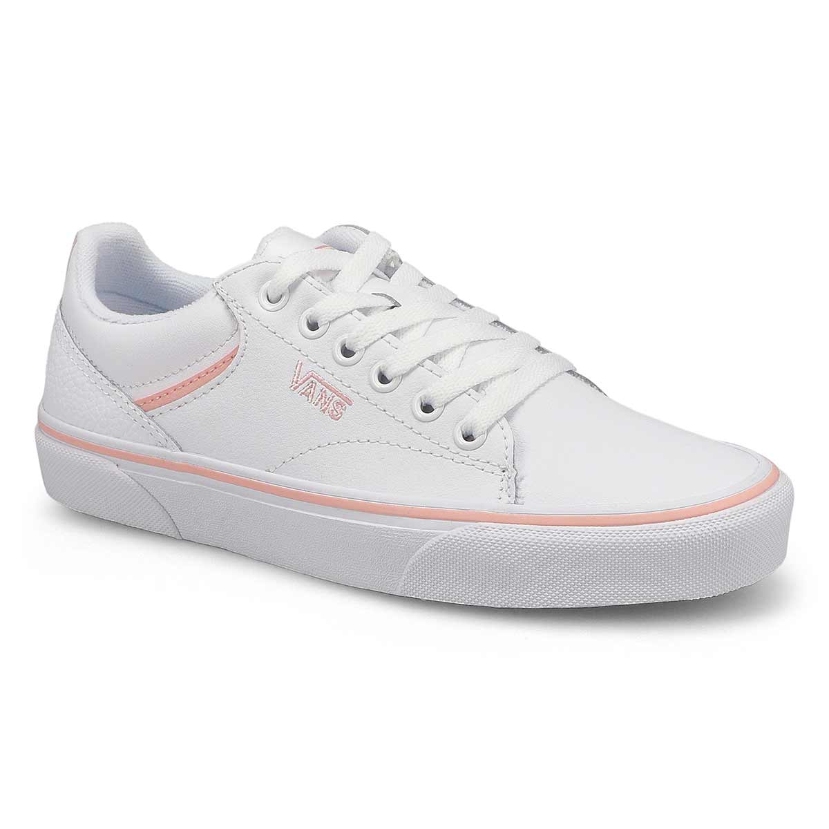 Womens Seldan Leather Lace Up Sneaker - Pink/White