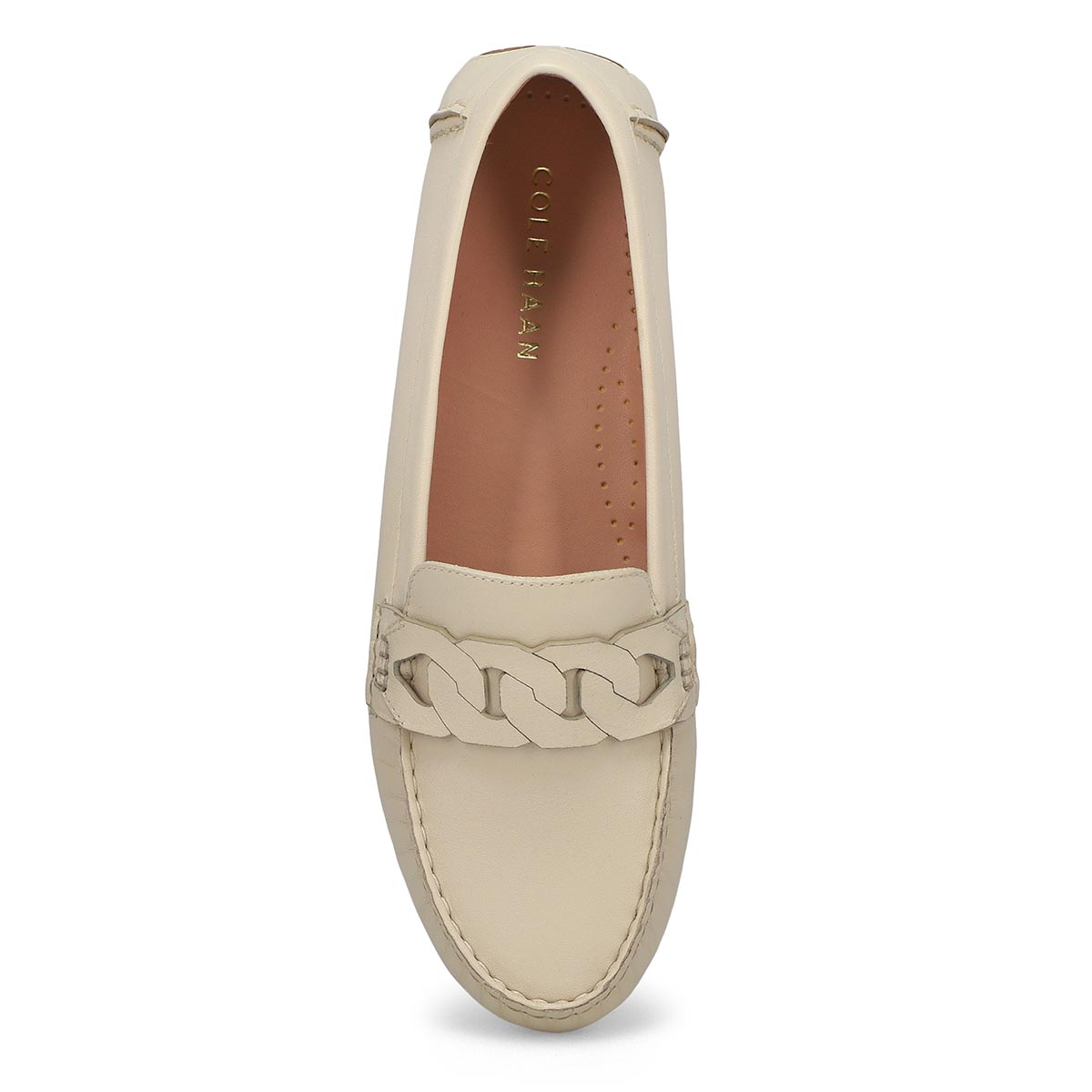 Womens  Evelyn Chain Driver Casual Loafers - Ivory