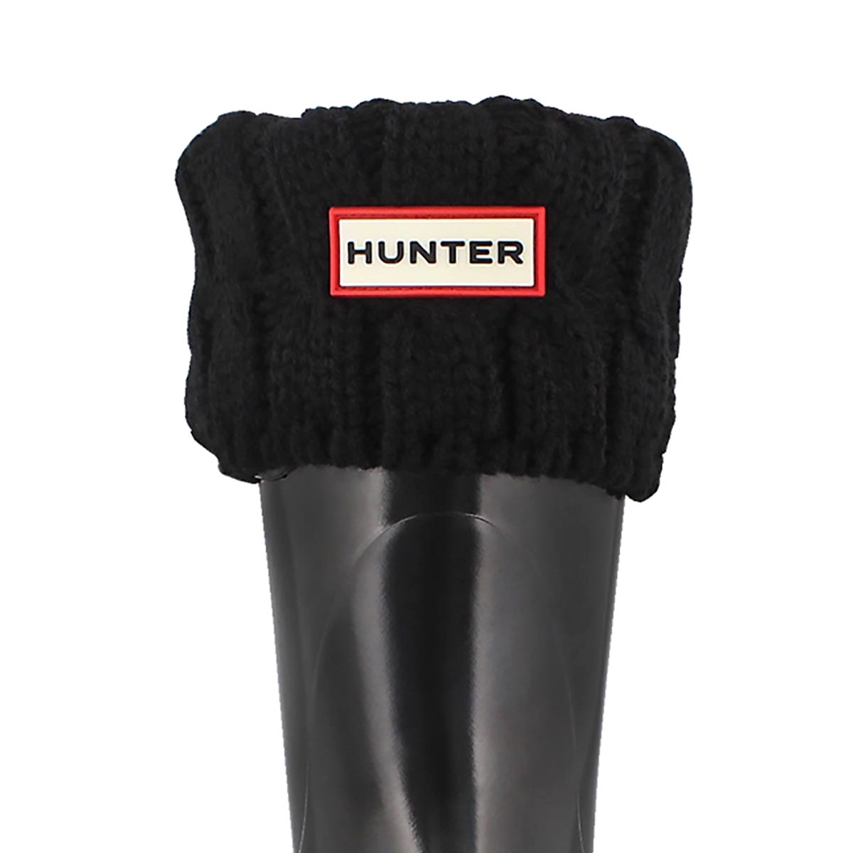 Chaussette 6 Stitch Cable, noir, femmes