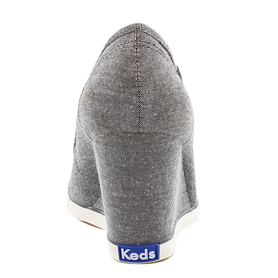 Lds Damsel pewter chambray wedge