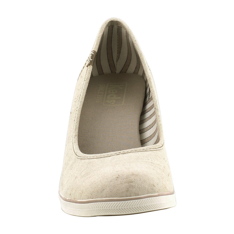Lds Damsel tan linen wedge