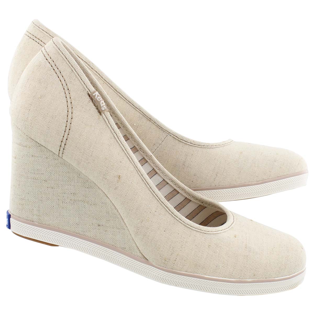 Lds Damsel tan linen wedge