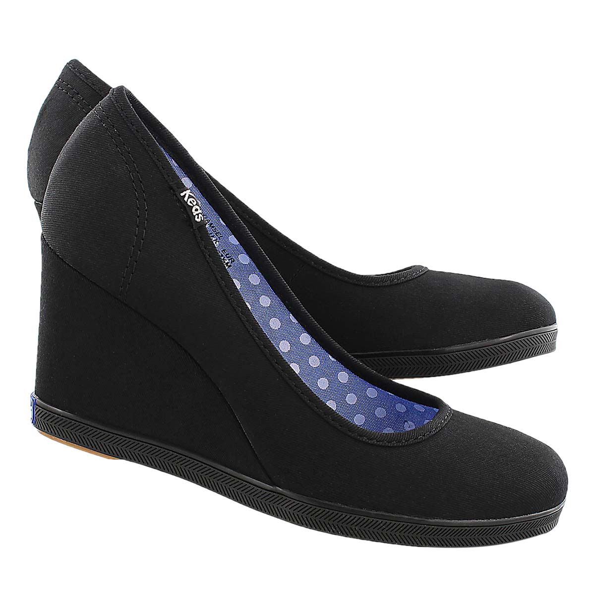 Lds Damsel blk/blk twill wedge