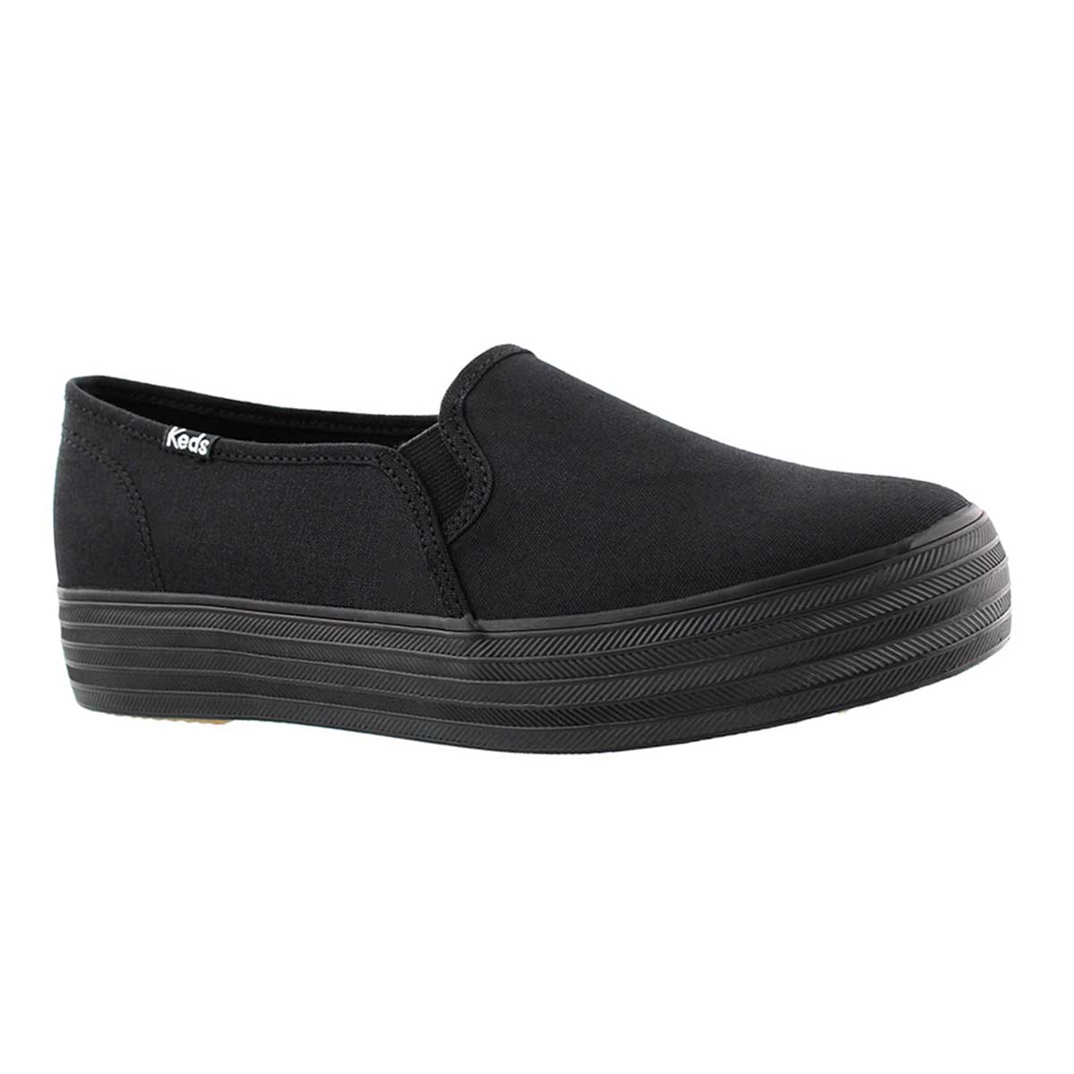 Women's TRIPLE DECKER black/black slip ons