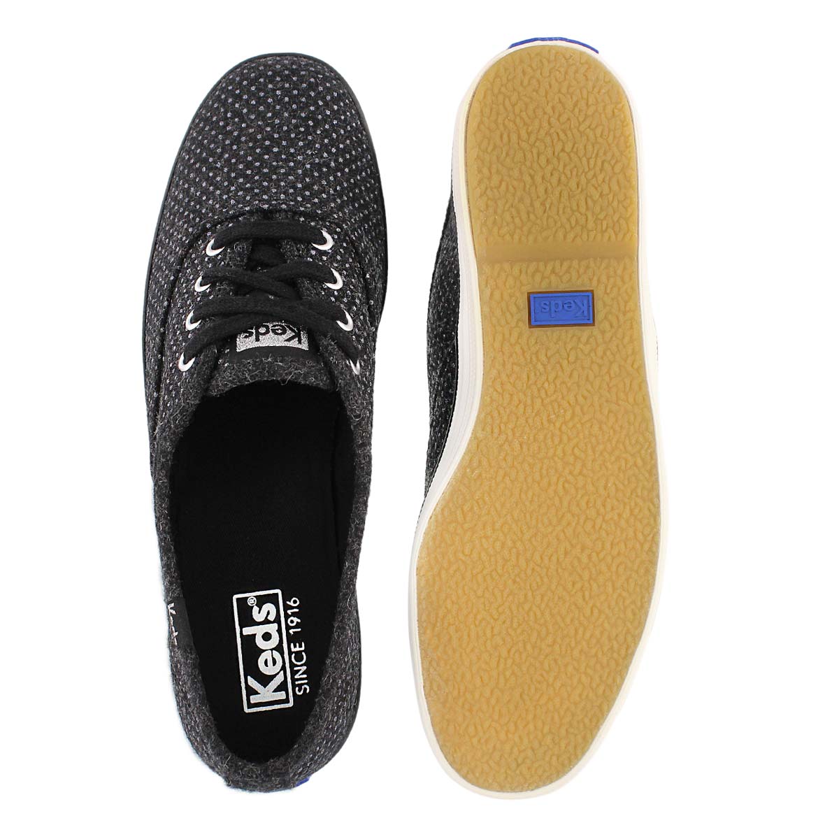 Lds Champion Glitter Wool blk sneaker
