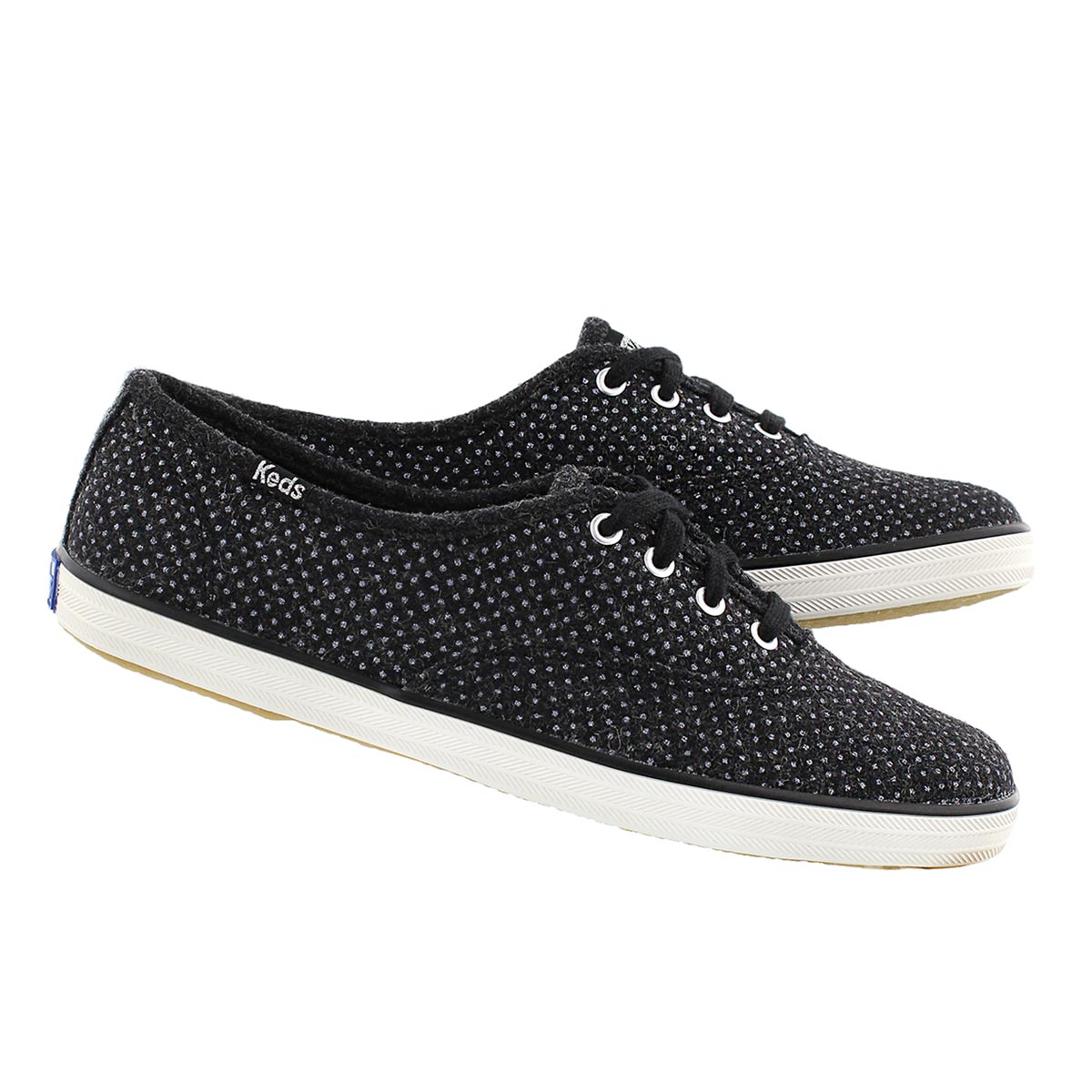 Lds Champion Glitter Wool blk sneaker