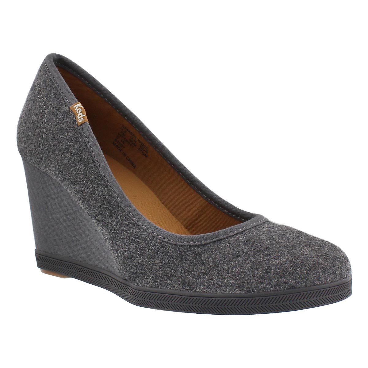 Lds Damsel Wool charcoal wedge