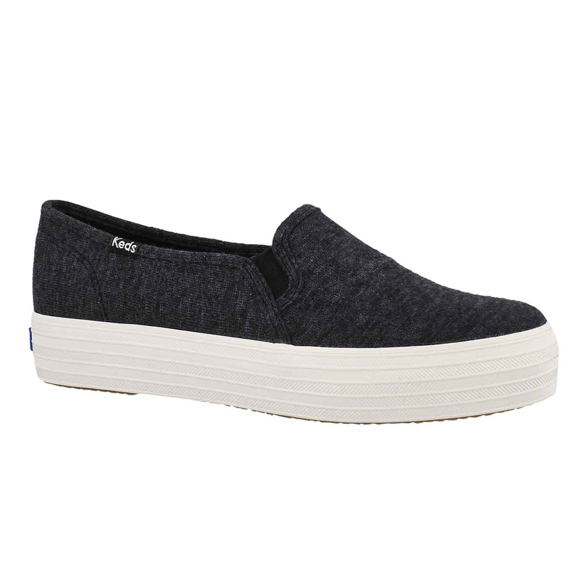 Women's TRIPLE DECKER JERSEY blk slip on sneakers