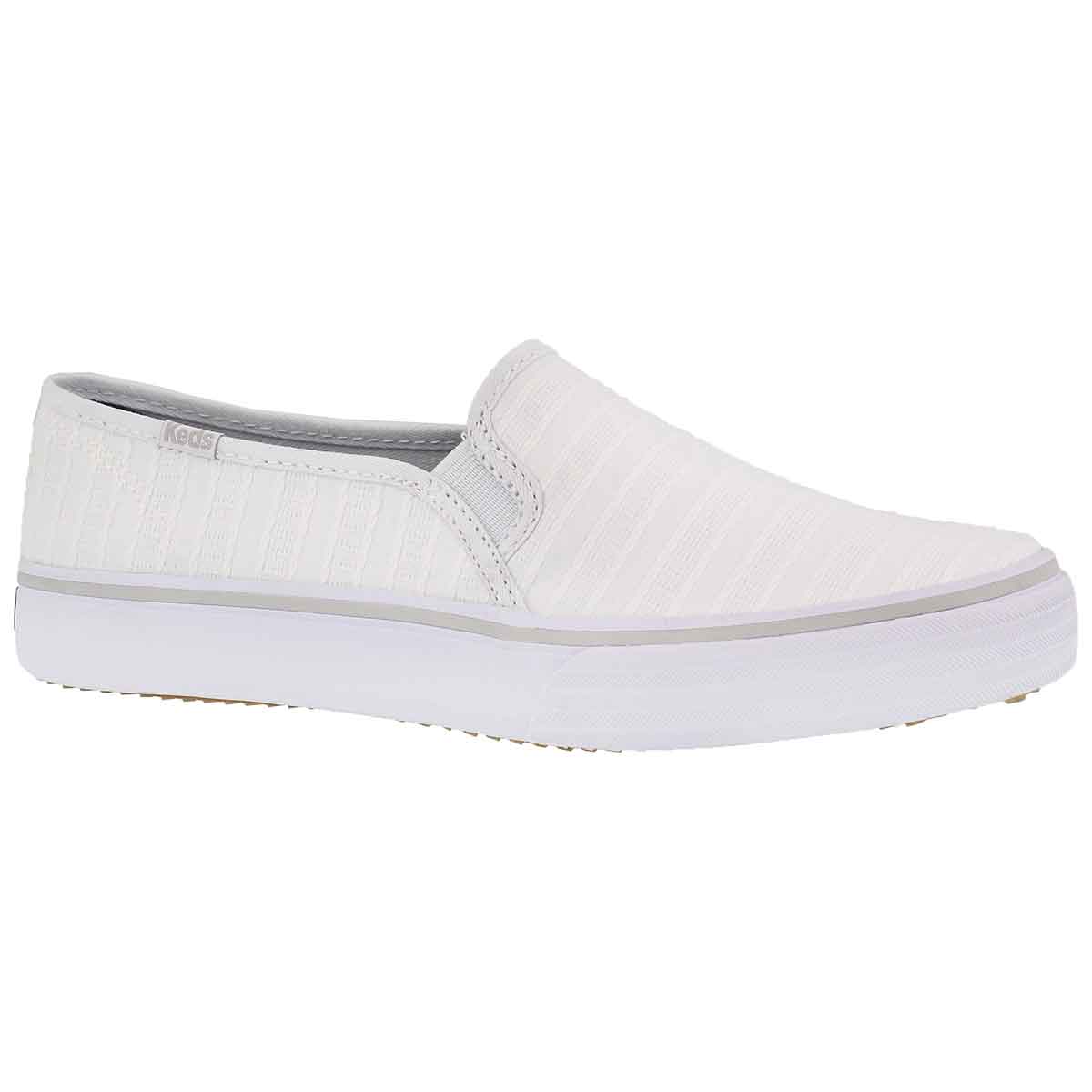 Women's DOUBLE DECKER eyelet stripe white sneaker