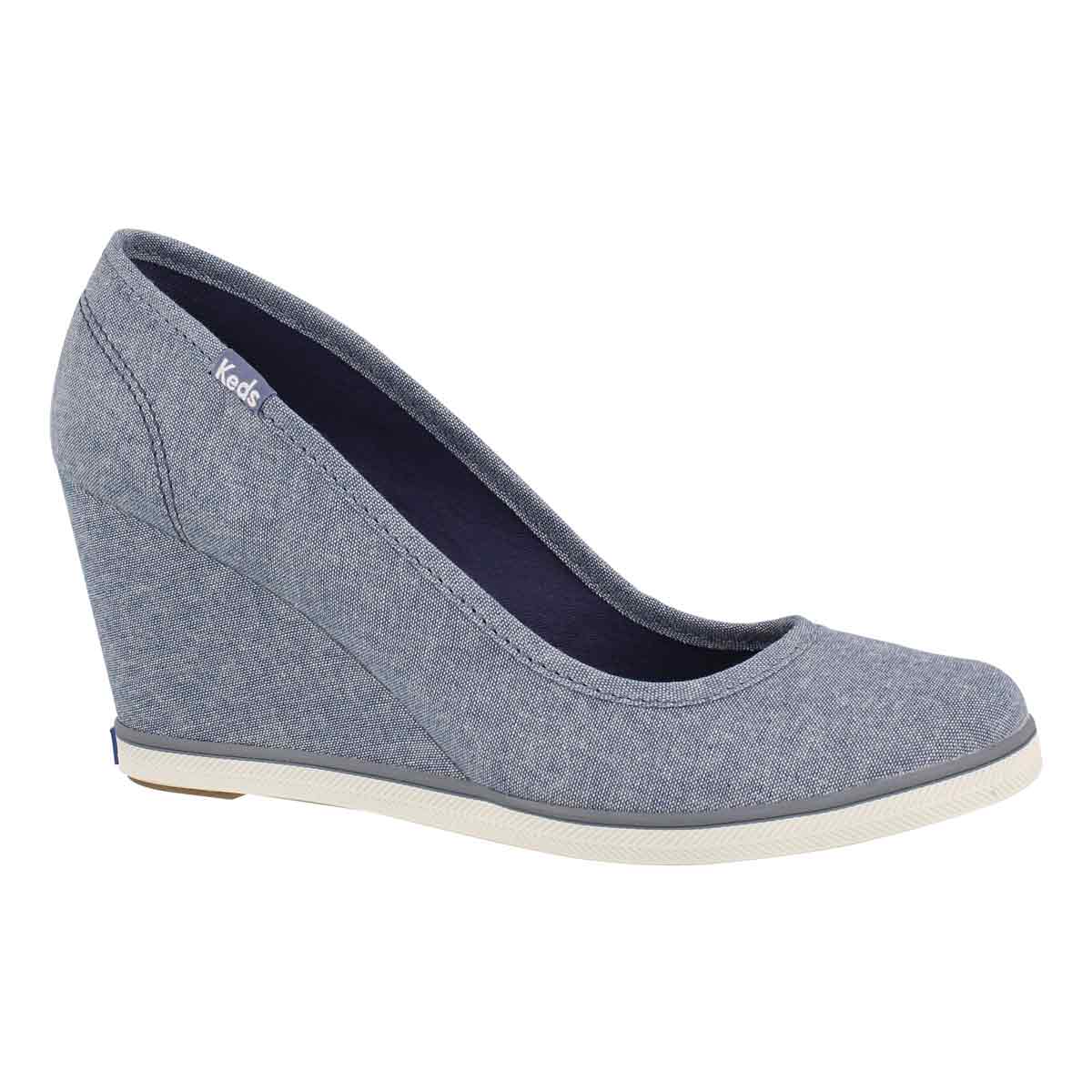Women's DAMSEL blue chambray wedge