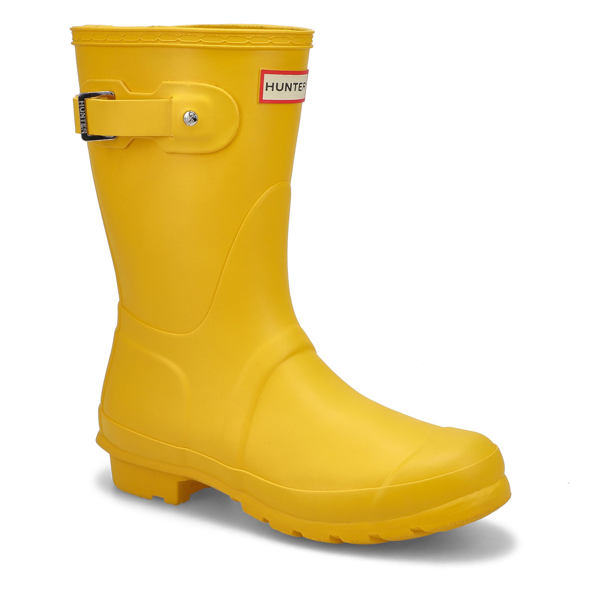 short yellow rain boots