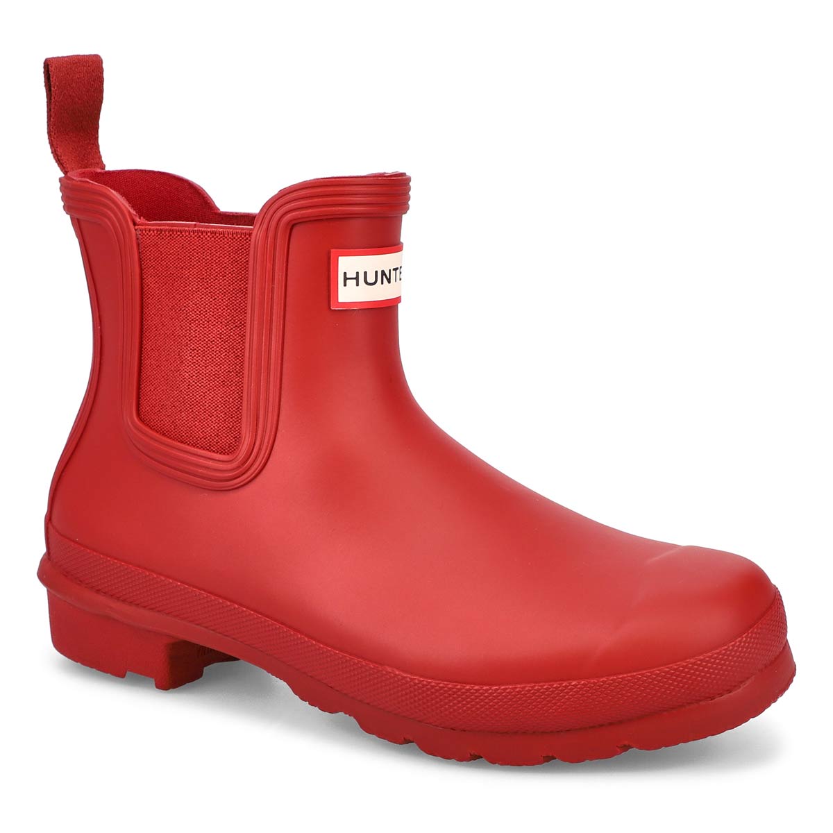 red ankle rain boots