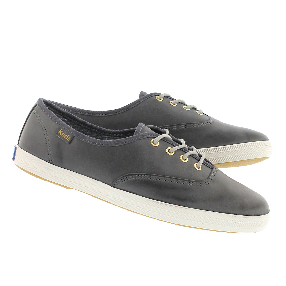Lds ChampionBurnished lthr gnmtl sneaker