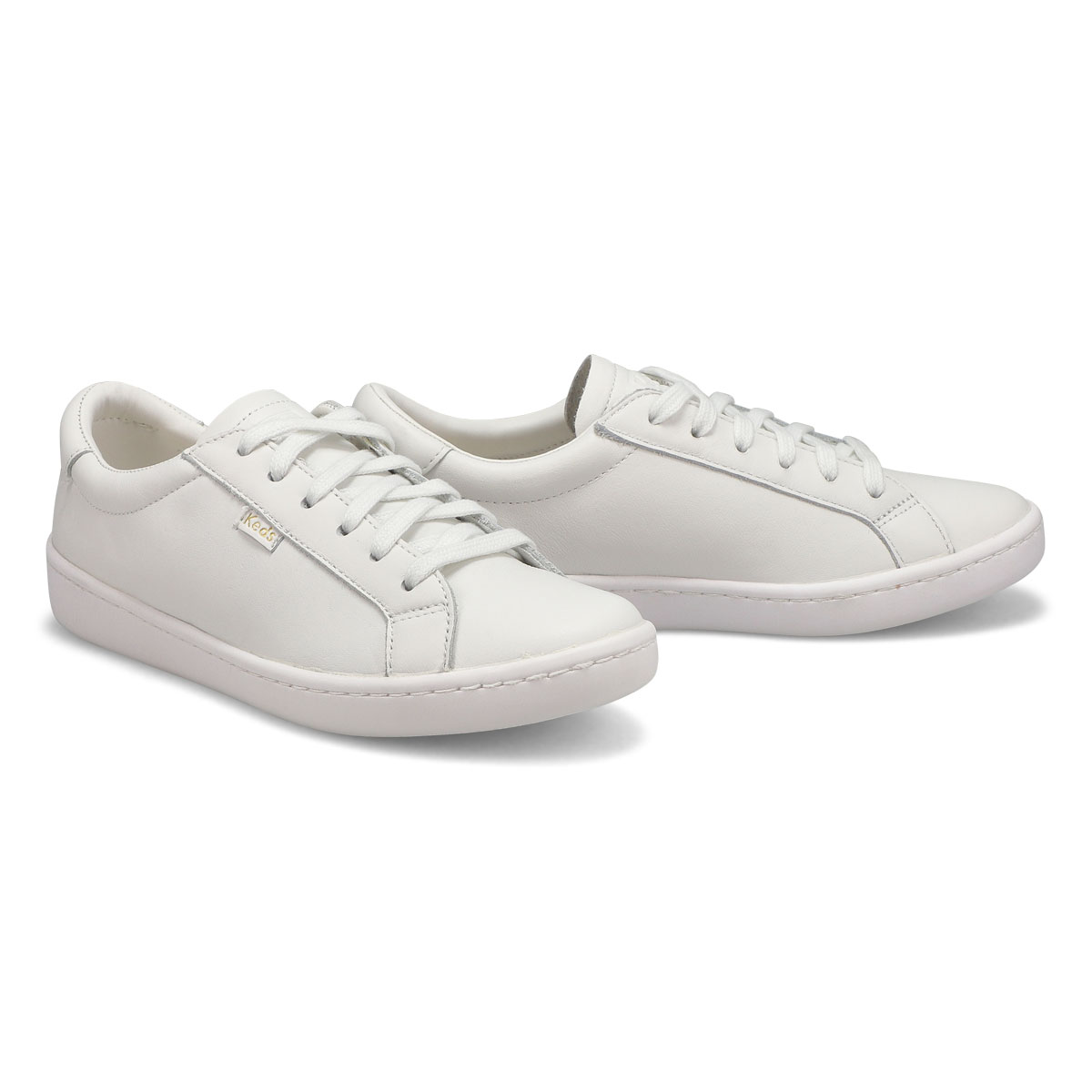 Lds Ace white/white lthr lace up sneaker