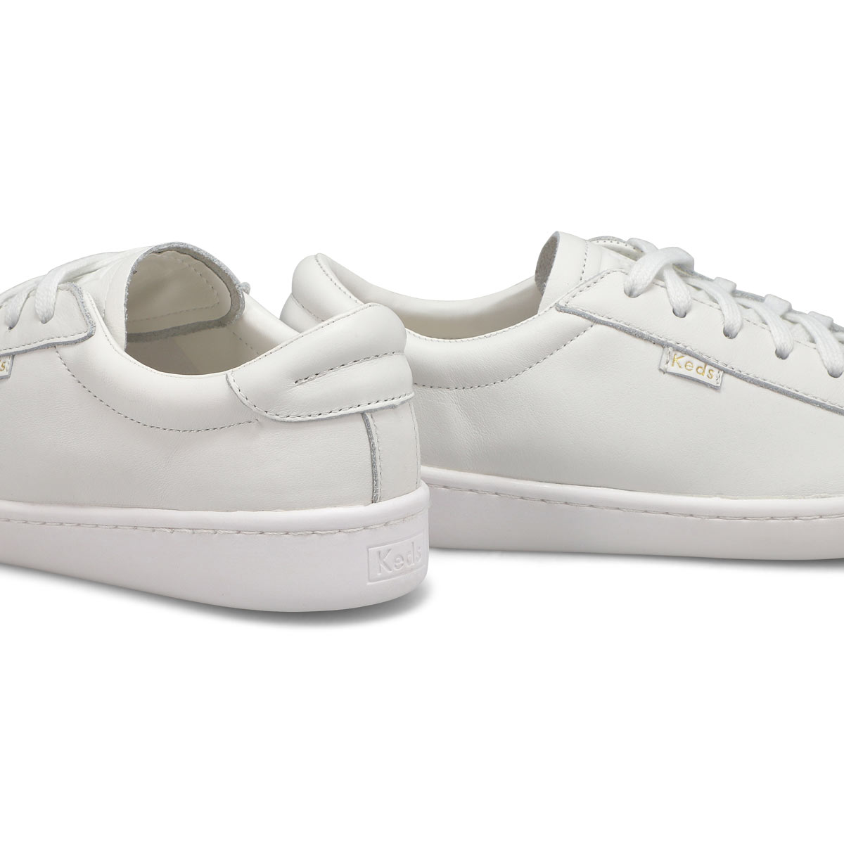 Lds Ace white/white lthr lace up sneaker