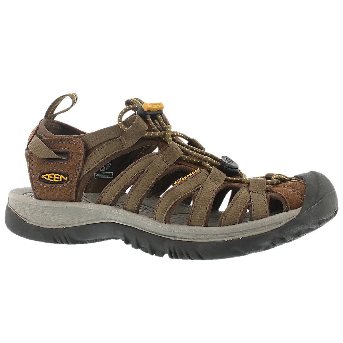 Women's WHISPER CLASSIC coffee/yellow sport sandal