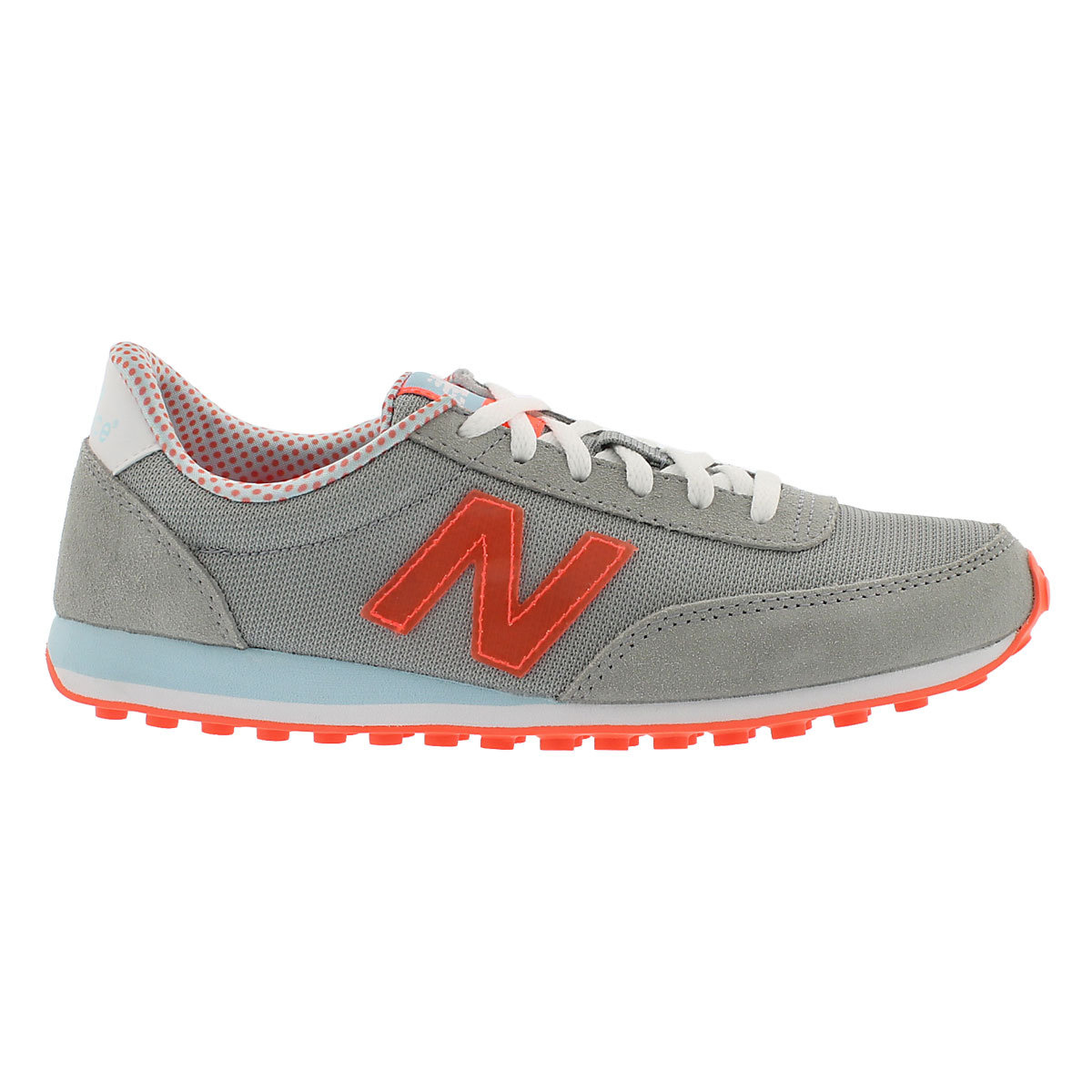 Lds 410 grey/red lace up sneaker