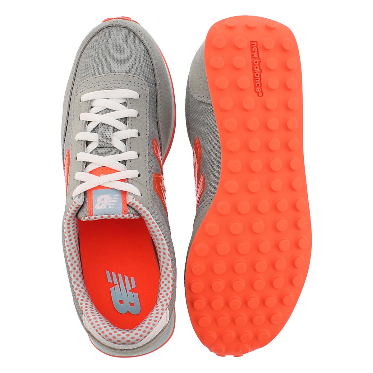 Lds 410 grey/red lace up sneaker