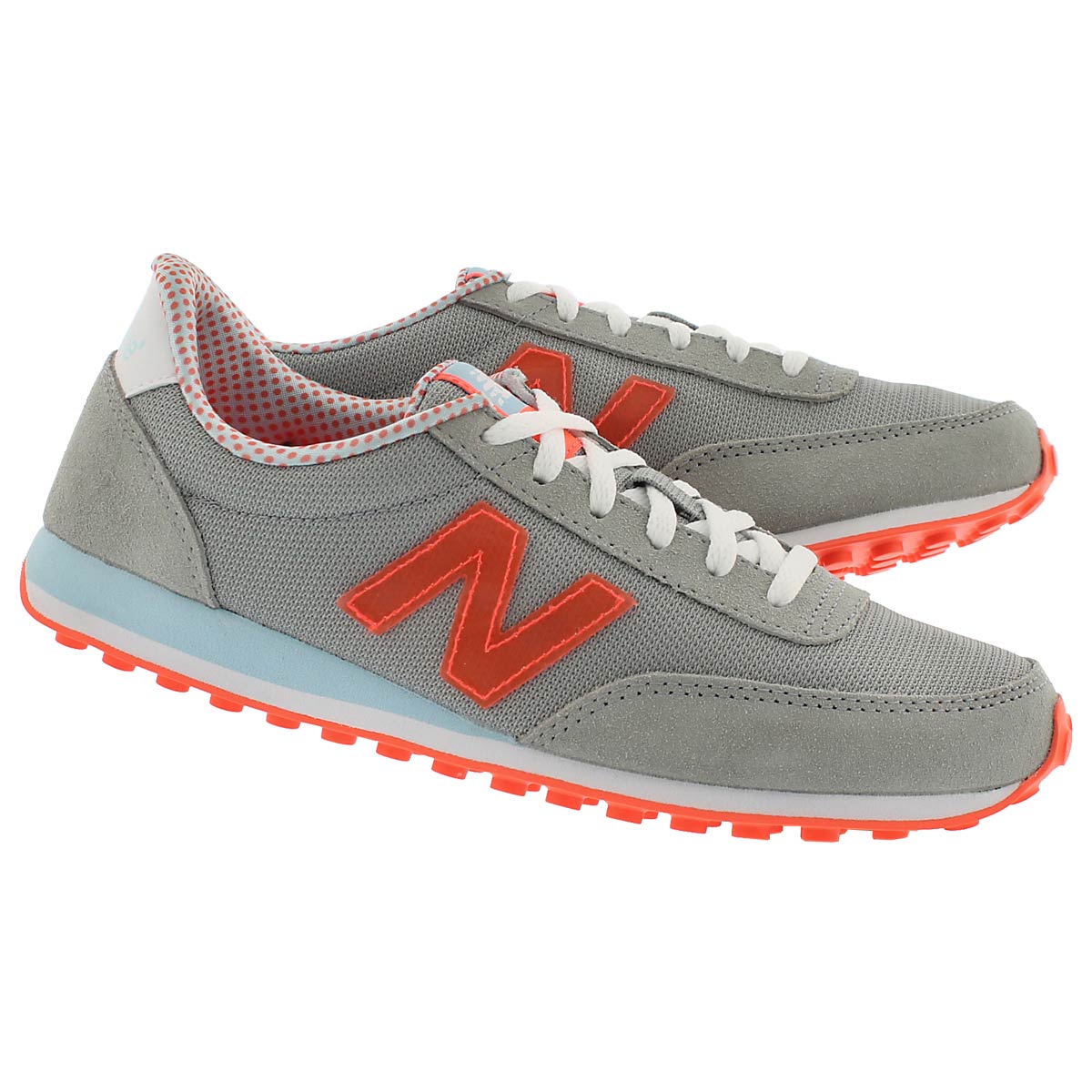 Lds 410 grey/red lace up sneaker