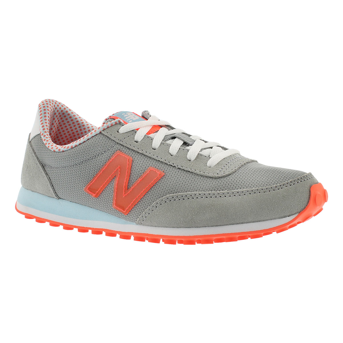 Lds 410 grey/red lace up sneaker
