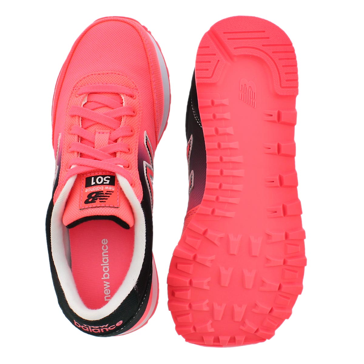 Lds 501 black/coral ombre lace up