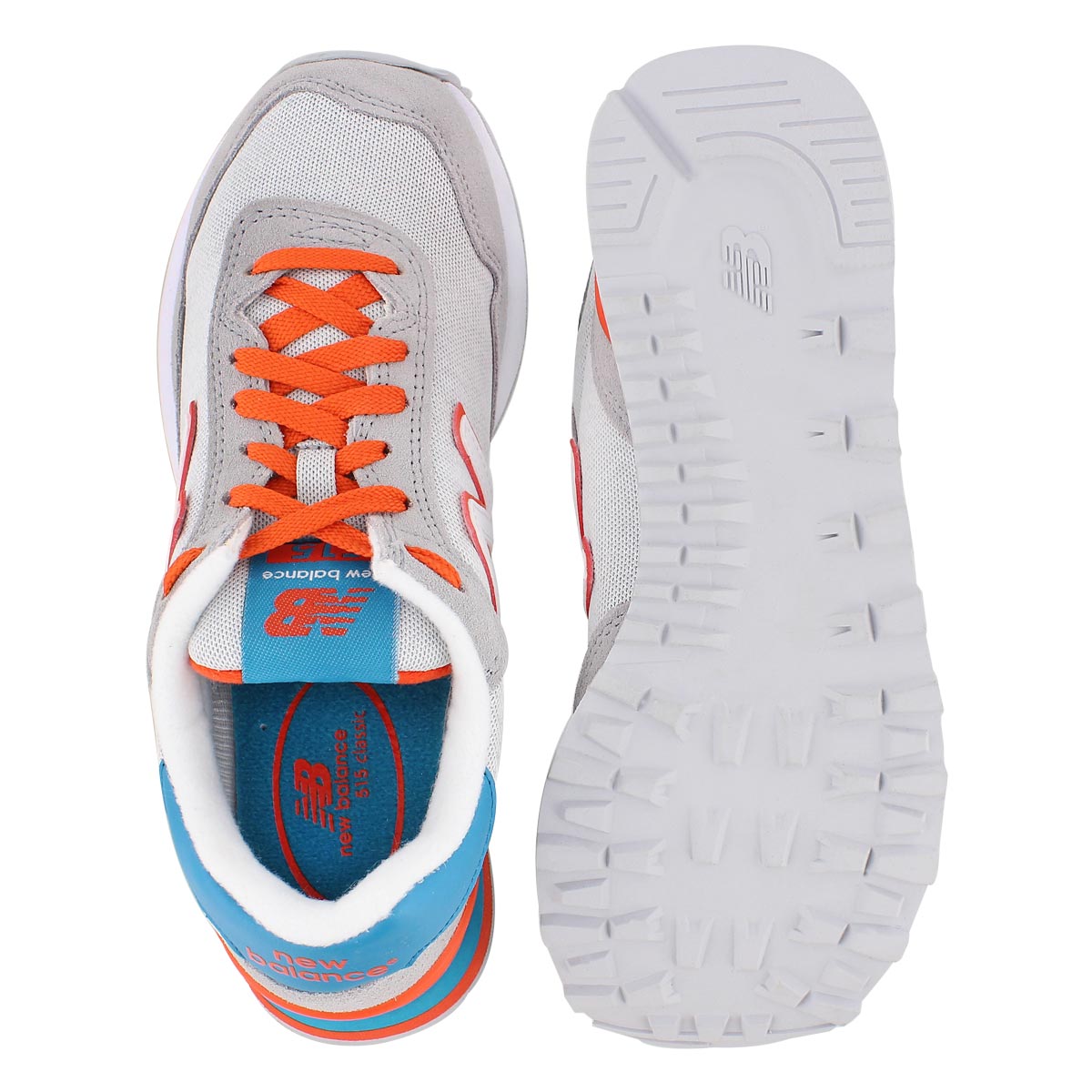 Lds 515 gry/orange lace up sneaker