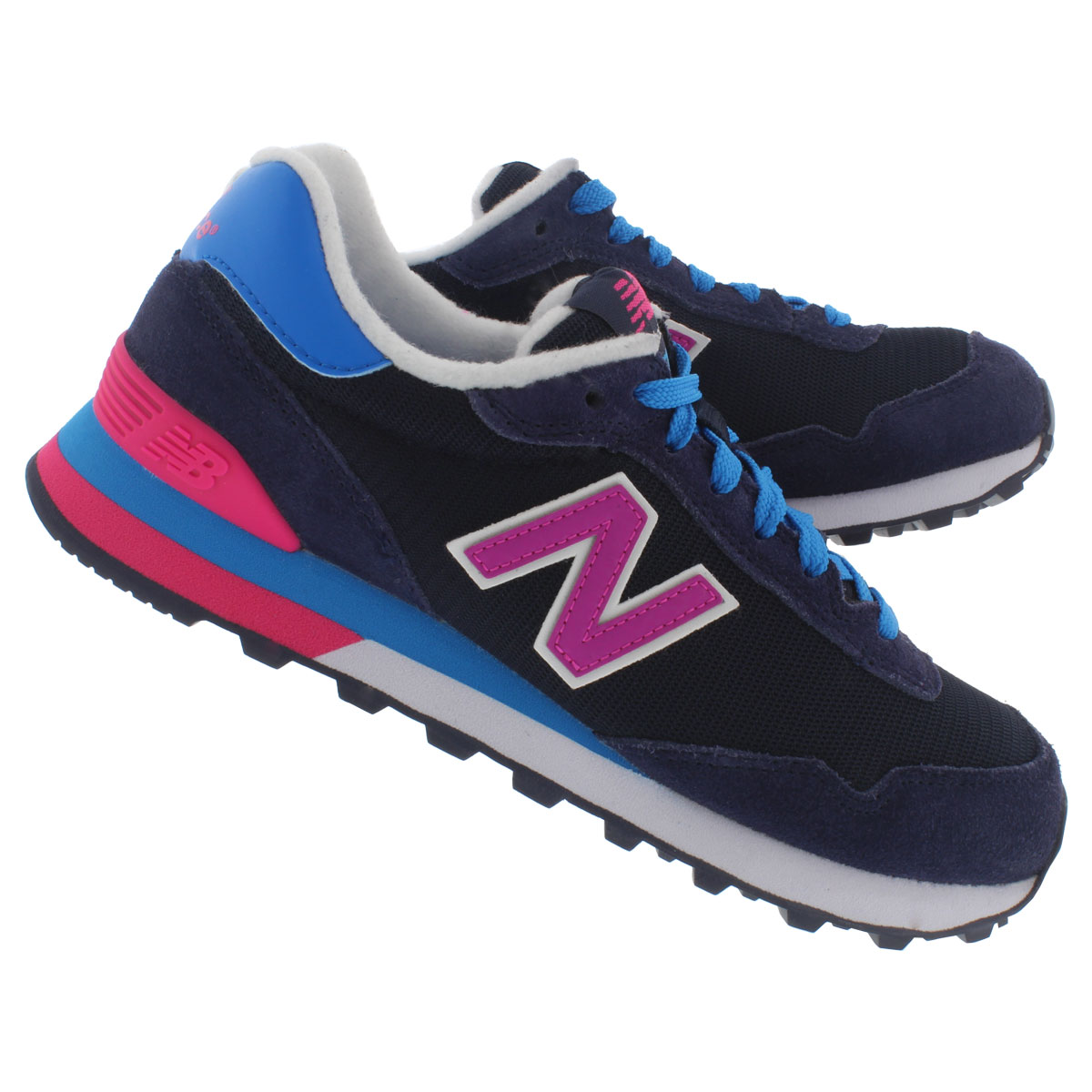 Lds 515 nvy/pnk lace up sneaker