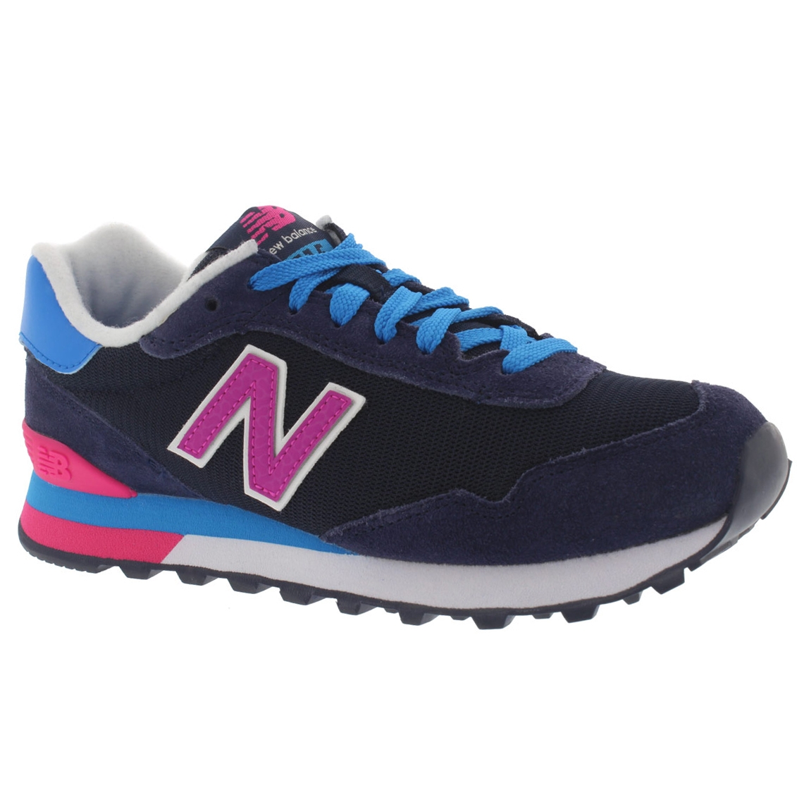 Lds 515 nvy/pnk lace up sneaker