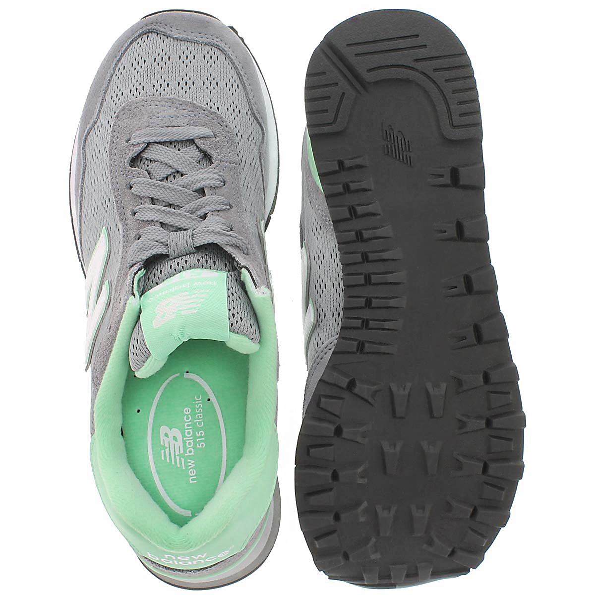 Lds 515 grey/green lace up sneaker