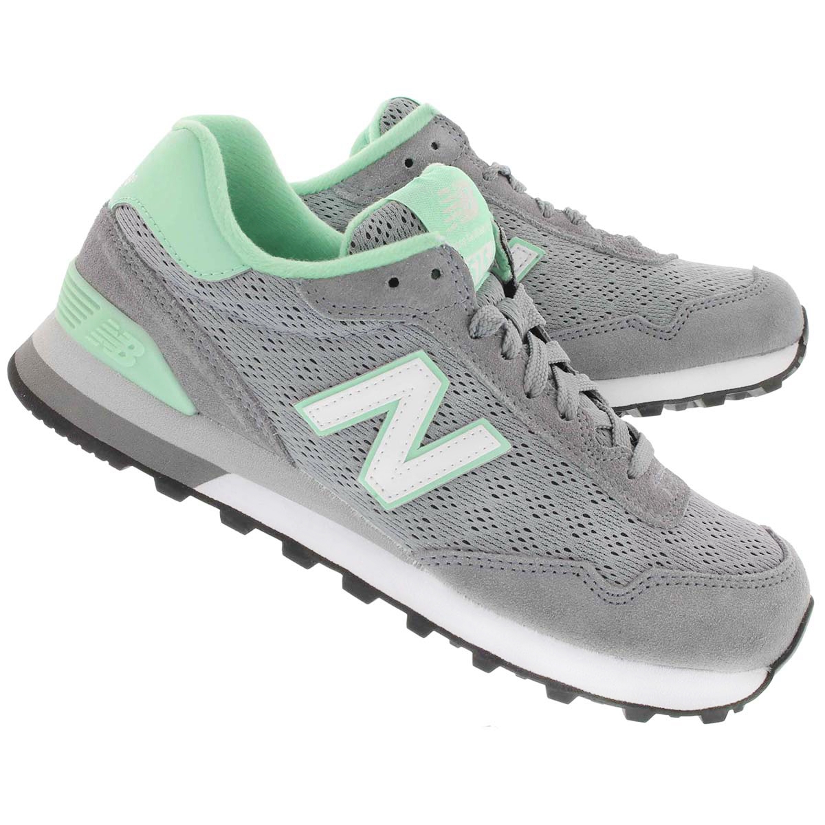 Lds 515 grey/green lace up sneaker