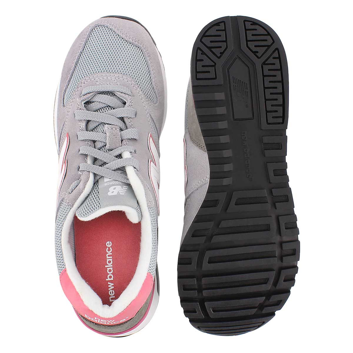 Lds 565 grey/pink lace up sneaker