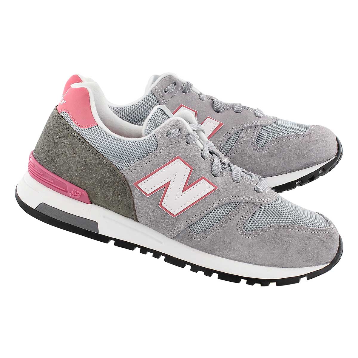 Lds 565 grey/pink lace up sneaker