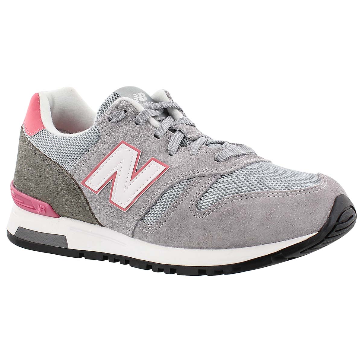 Lds 565 grey/pink lace up sneaker
