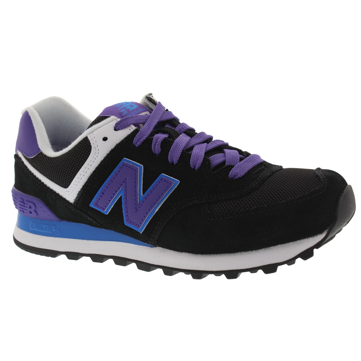 Women's 574 black/blue lace up sneakers