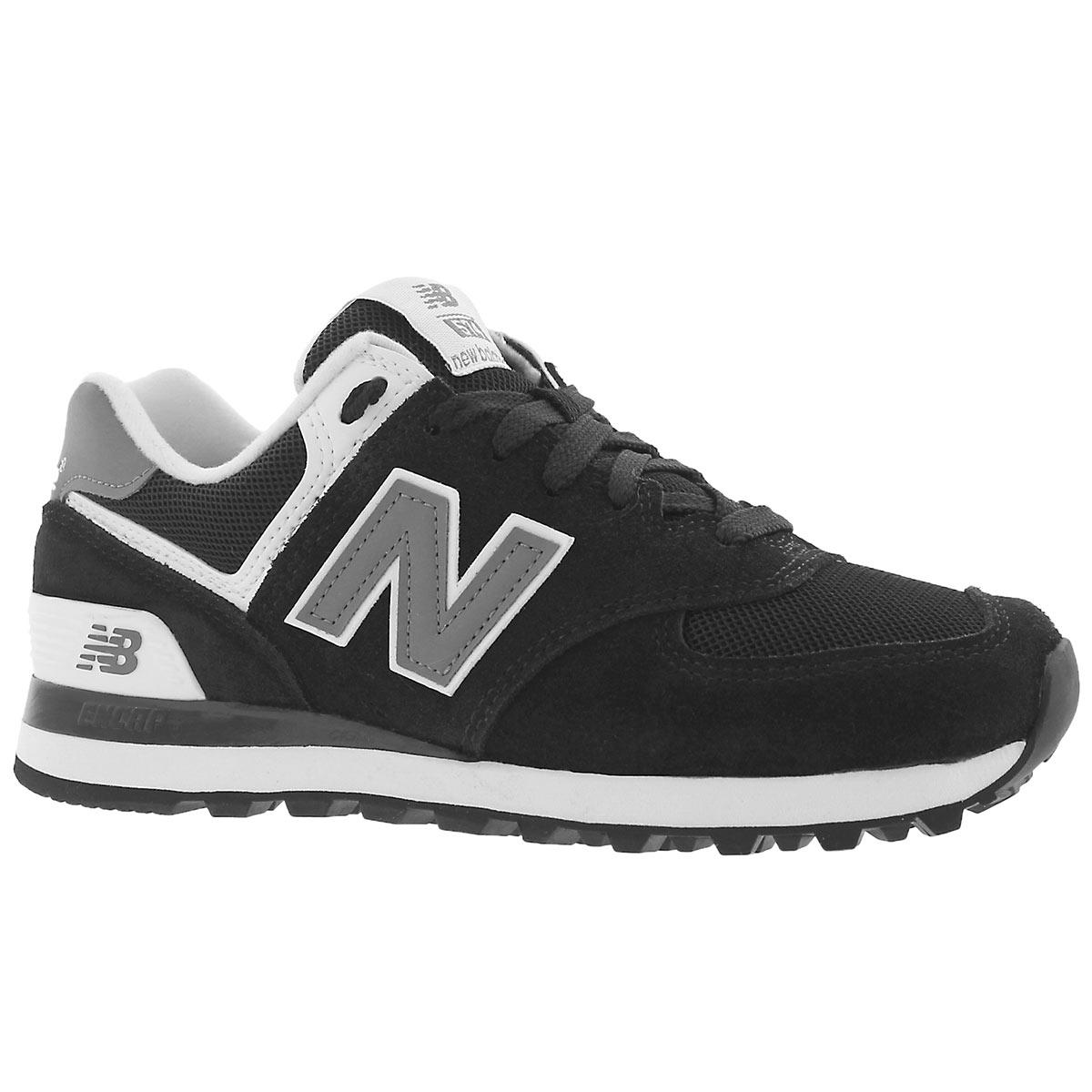 Women's 574 black/white lace up sneakers